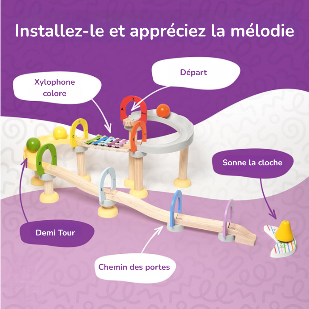 Circuit Musical à Billes Montessori – L’éveil sensoriel qui fait mouche