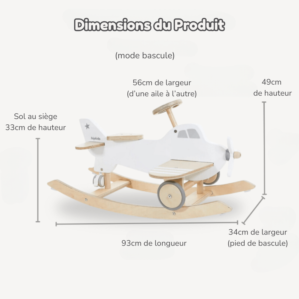 Avion à Bascule en Bois – Envol vers l'imaginaire