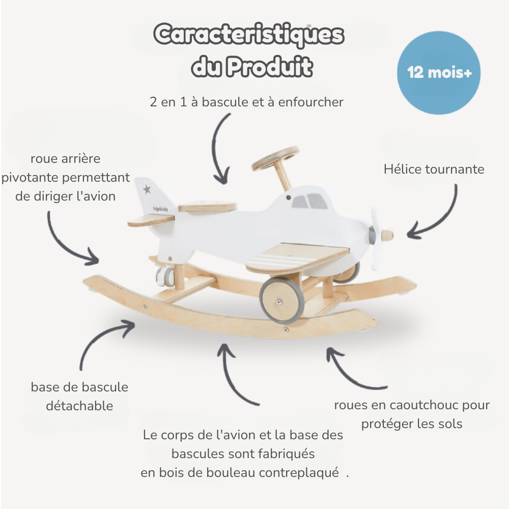 Avion à Bascule en Bois – Envol vers l'imaginaire