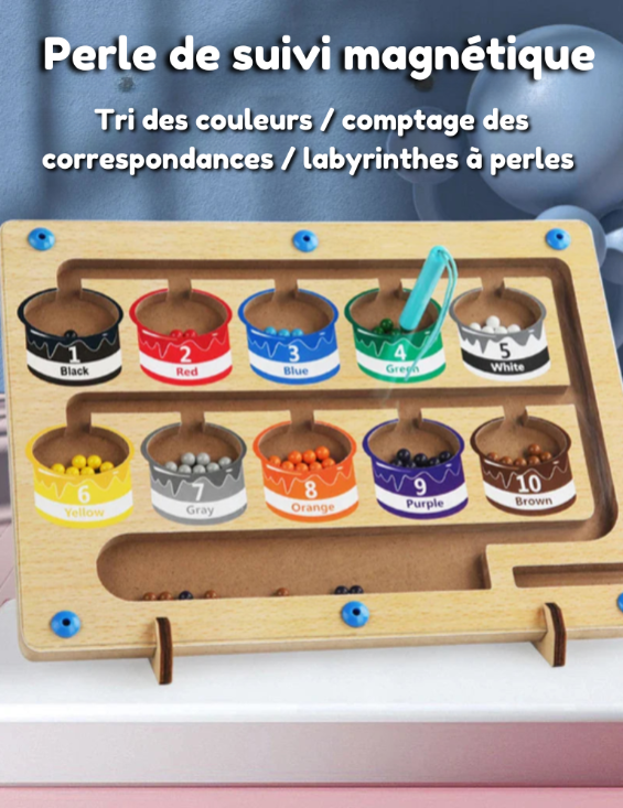 Tableau Magnétique Montessori des Couleurs et des Nombres – Apprendre en S'Amusant