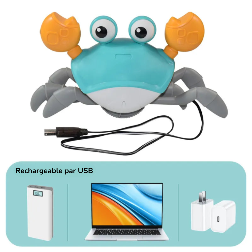 Crabe Musical Montessori – Un Compagnon Amusant pour Encourager Bébé à Bouger