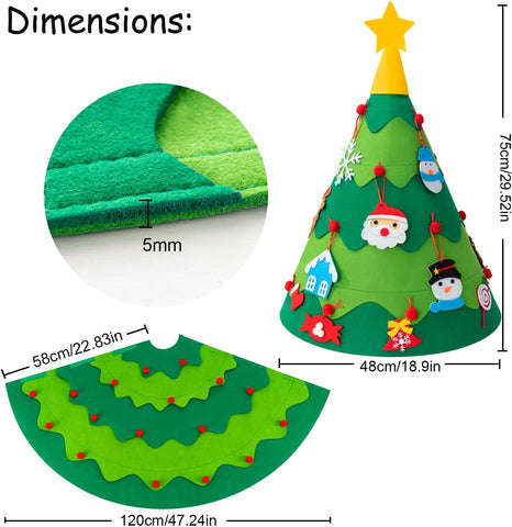 Sapin de Noël en Feutrine Montessori – Décoration Festive et Éducative pour les Tout-Petits