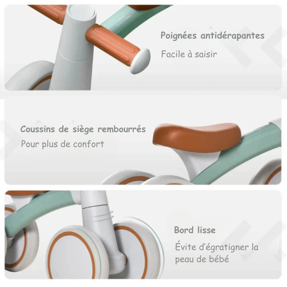 Vélo d'Équilibre Bébé Montessori – Premiers Tours de Roue en Toute Confiance