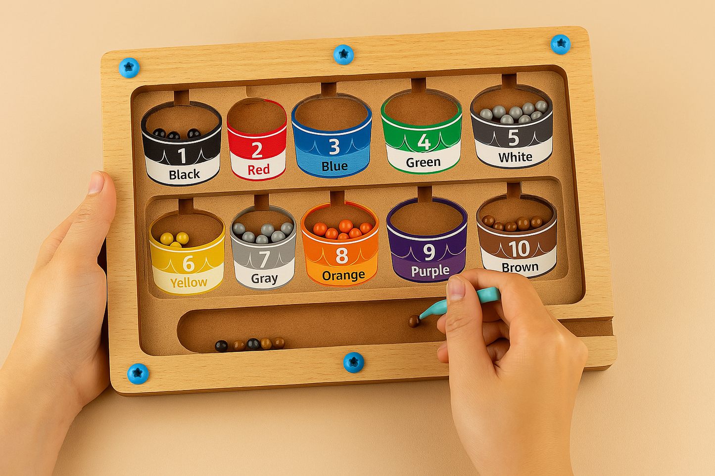 Tableau Magnétique Montessori des Couleurs et des Nombres – Apprendre en S'Amusant