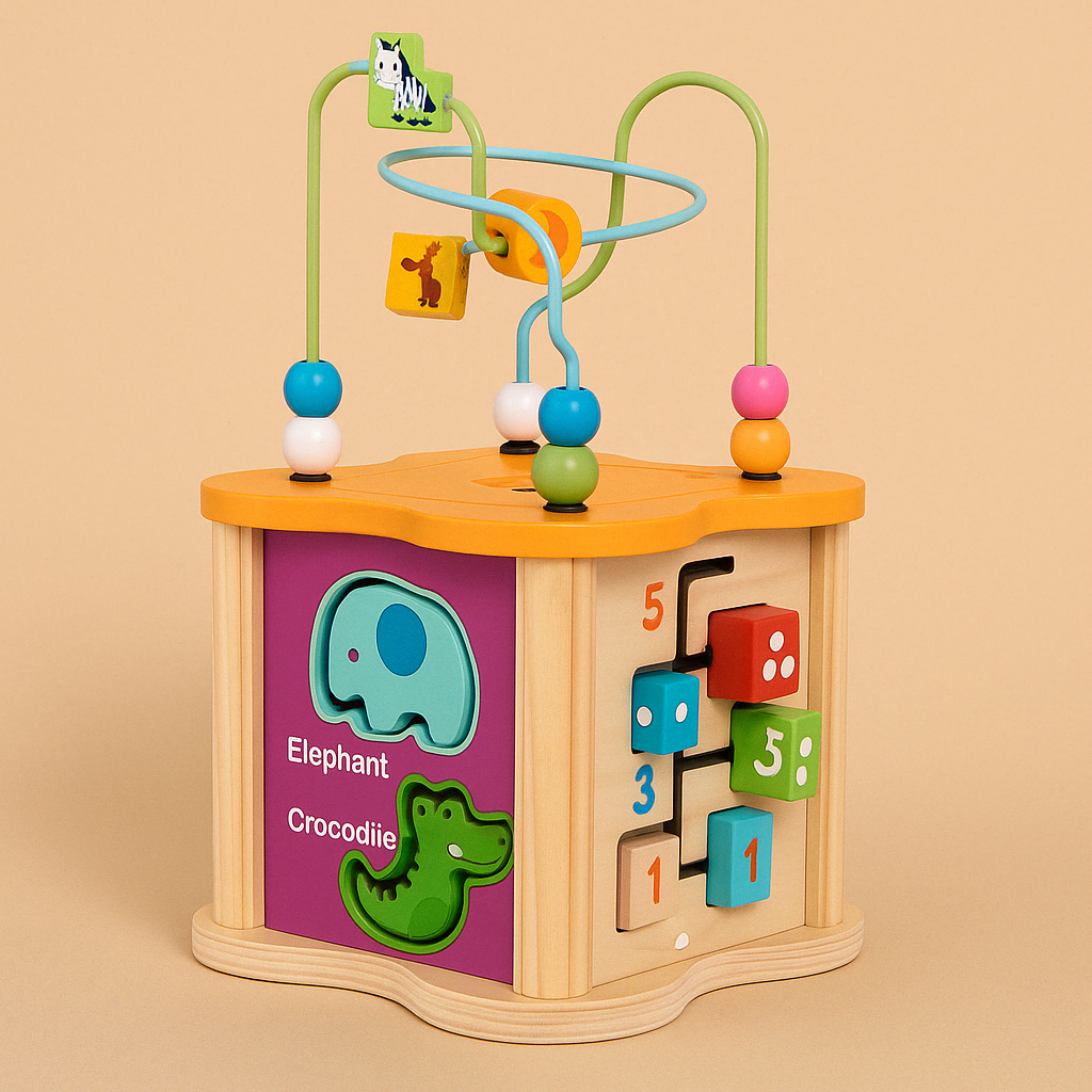 Cube d'Activités Montessori – Un Monde d'Éveil au Bout des Doigts