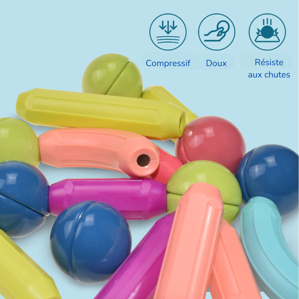 Bâtonnets de Construction Magnétiques Montessori – Construire, Imaginer, Apprendre
