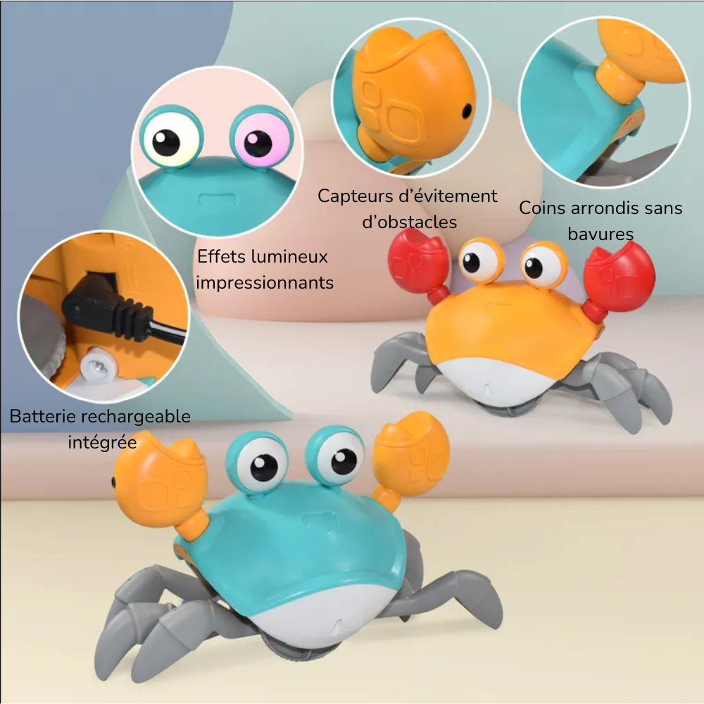 Crabe Musical Montessori – Un Compagnon Amusant pour Encourager Bébé à Bouger
