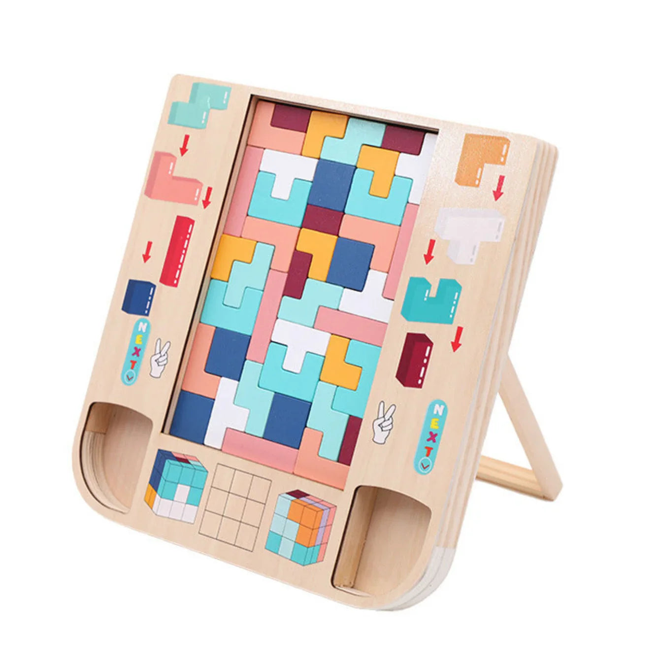 Puzzle Tetris en Bois Montessori – Un Jeu Classique pour Stimuler l'Esprit Logique