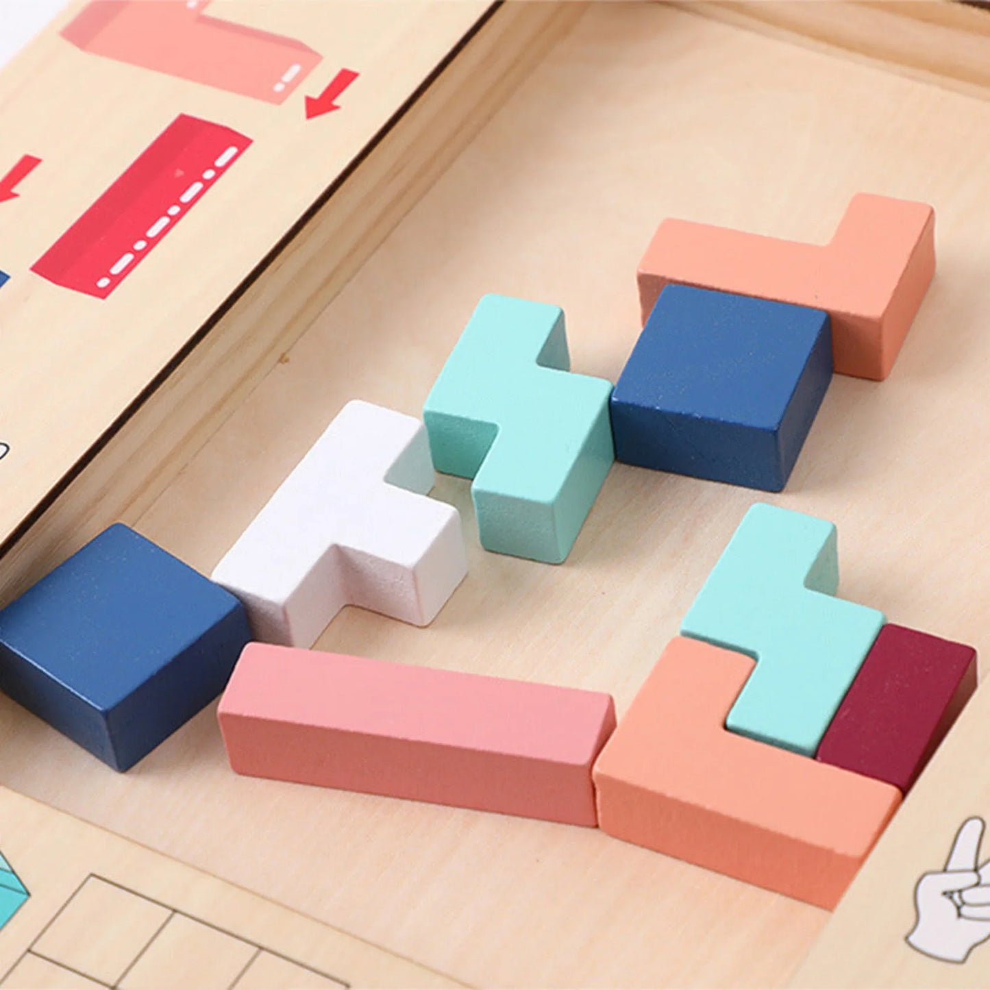 Puzzle Tetris en Bois Montessori – Un Jeu Classique pour Stimuler l'Esprit Logique