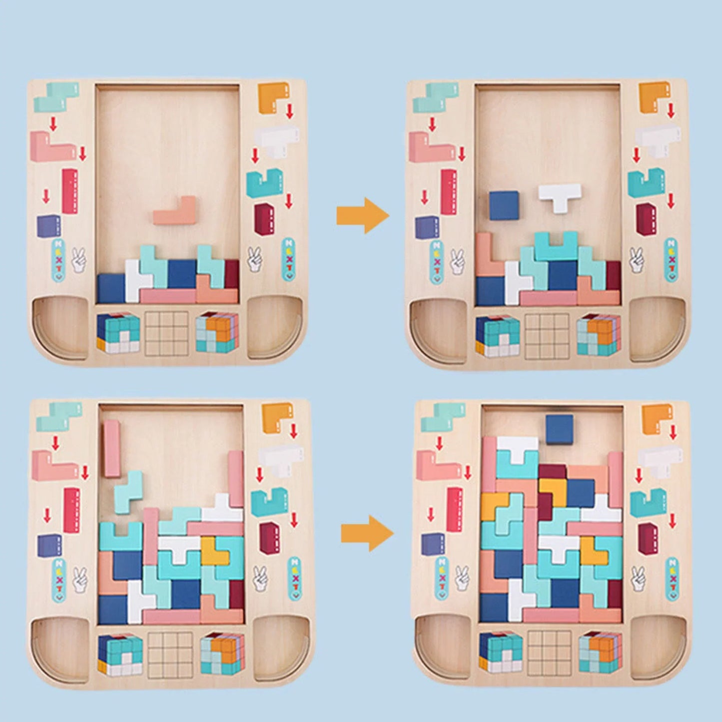 Puzzle Tetris en Bois Montessori – Un Jeu Classique pour Stimuler l'Esprit Logique