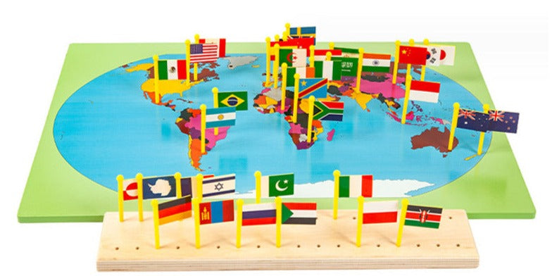 Carte du Monde Montessori : un voyage éducatif et sensoriel à travers les continents