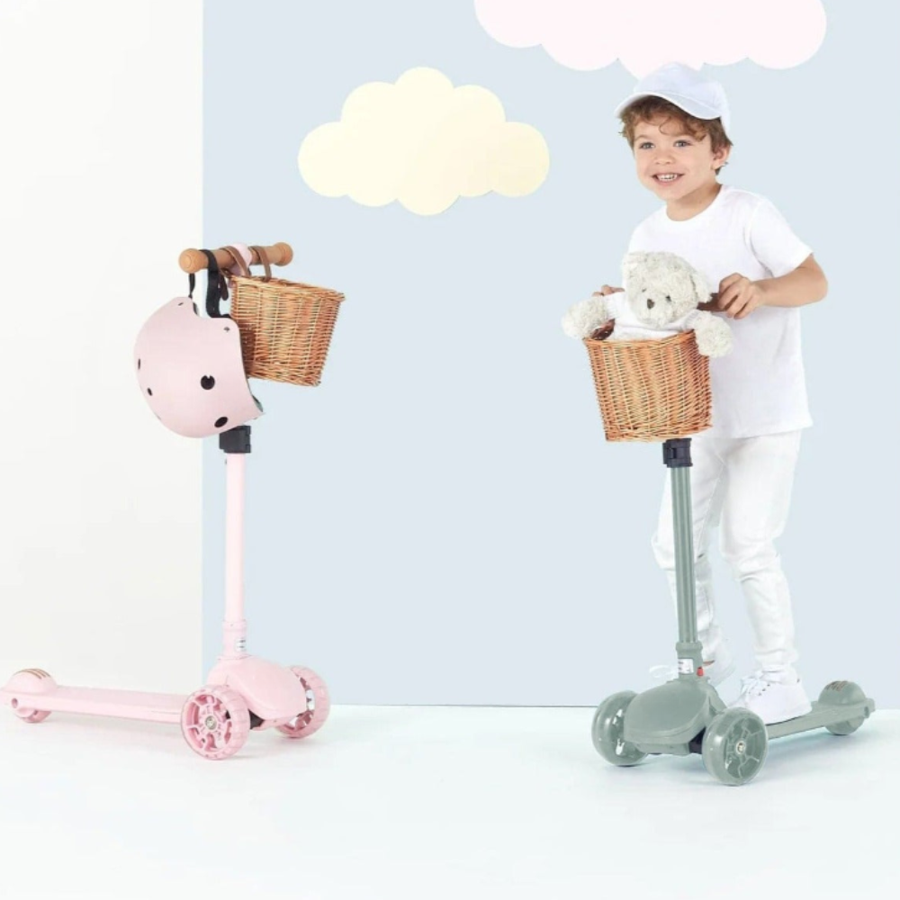Trottinette 3 Roues avec Panier en Osier – Pour des Balades Enchantées