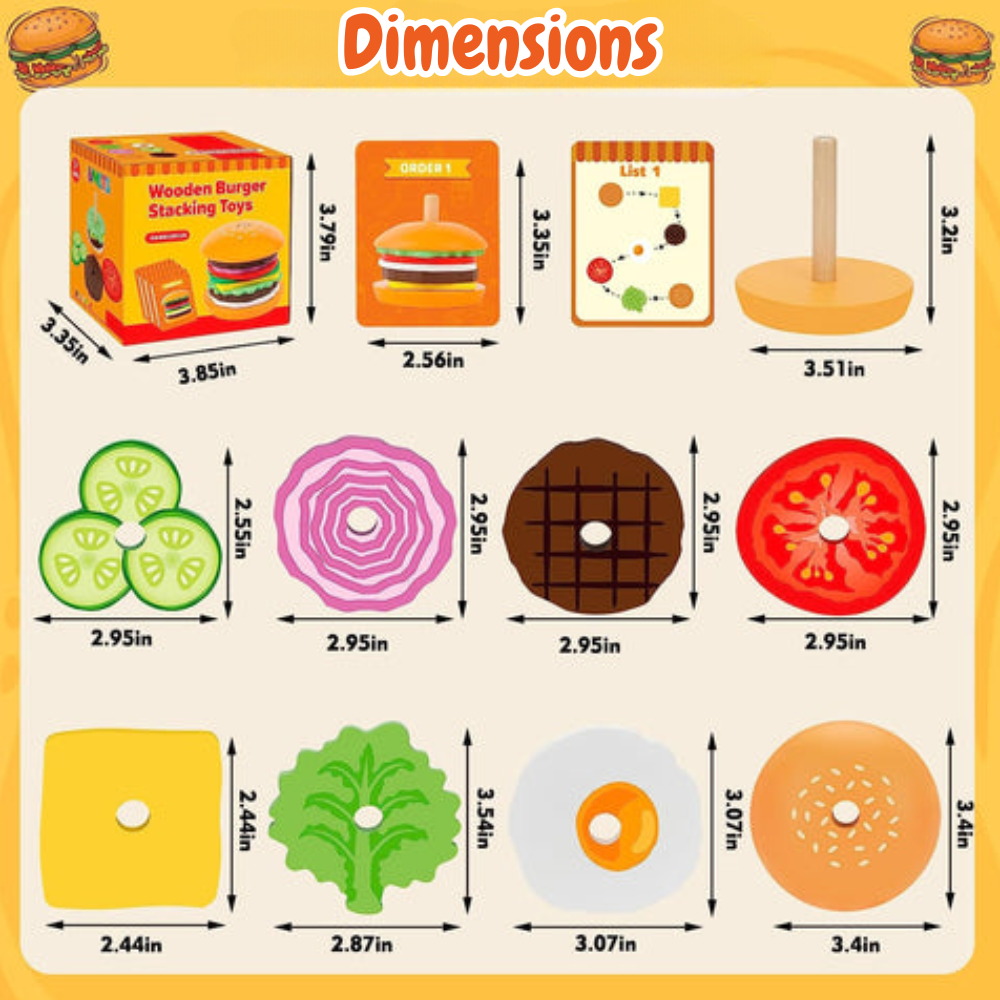 Jouet Burger à Empiler Montessori – Imaginer, Assembler, Grandir en S’Amusant