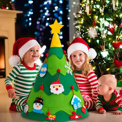 Sapin de Noël en Feutrine Montessori – Décoration Festive et Éducative pour les Tout-Petits
