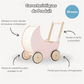 Poussette en Bois en Forme de Lune – Pour des Promenades Enchantées avec les Poupées