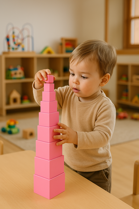 La Tour Rose Montessori – Découverte Ludique des Notions de Taille et d'Ordre