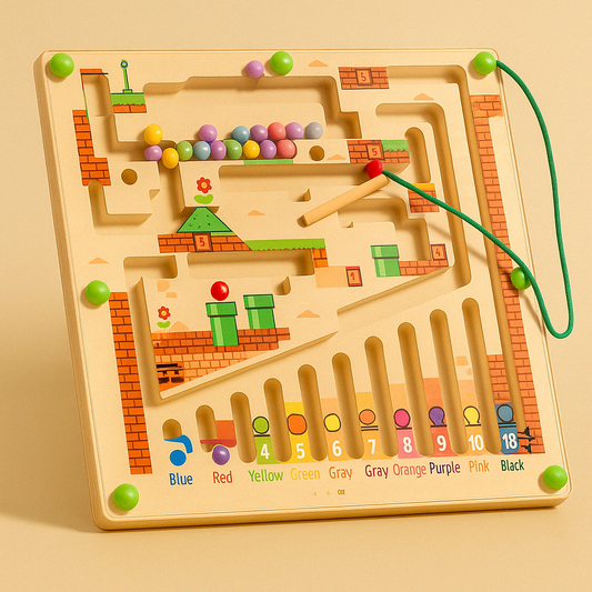 Labyrinthe de Perles Magnétique Montessori – Un Jeu Coloré pour Développer la Coordination