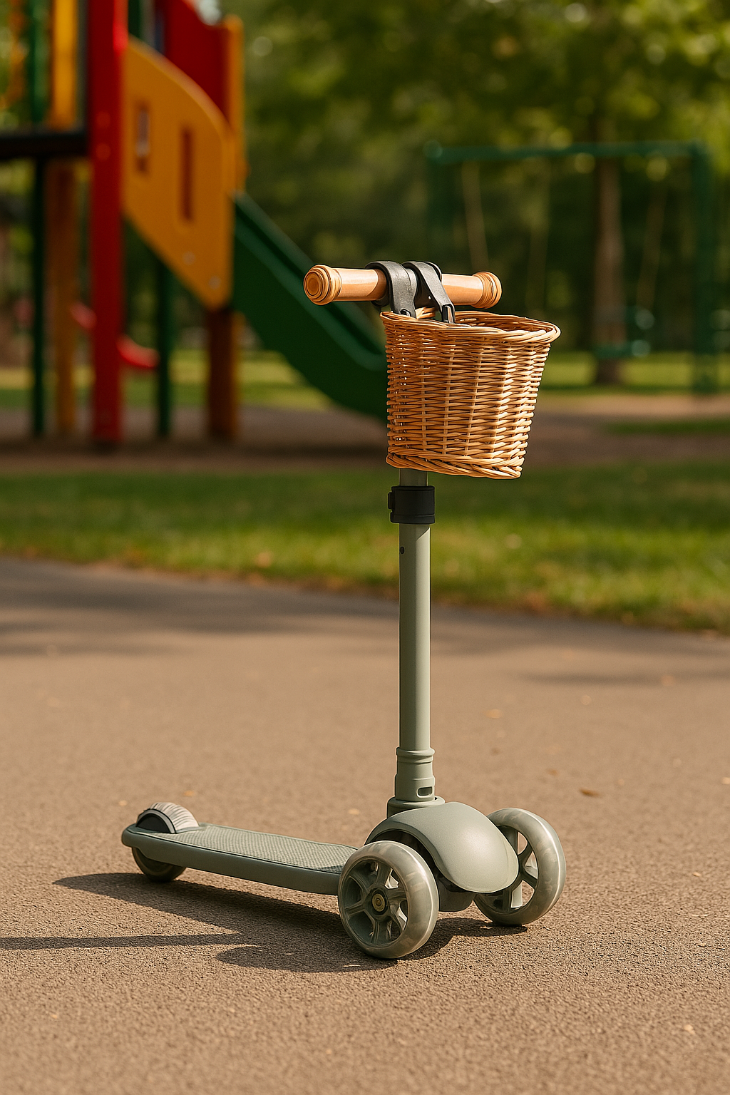 Trottinette 3 Roues avec Panier en Osier – Pour des Balades Enchantées